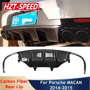 Дифузер на задната броня от въглеродни влакна с четири ауспуха, заден спойлер за устни, модификация на купето на автомобила Porsche MACAN 2014 2015